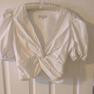 English Factory Ivory Twist Front Blouse